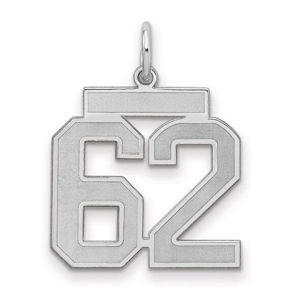 Sterling Silver Jersey Collection Medium Number 62 Pendant